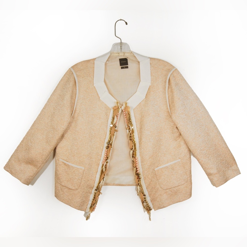 Seventy Venezia Blush Pink Cream Tweed Jewelled Blazer Jacket